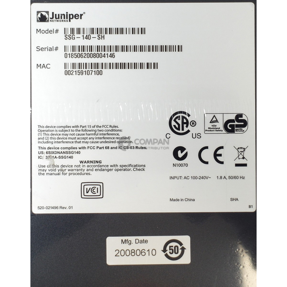 SSG140 JUNIPER NETWORKS SSG-140 10 PORT RJ-45 FIREWALL